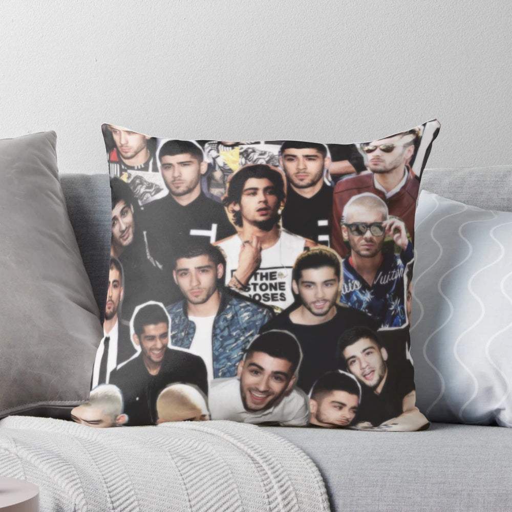 Zayn Malik Collage Pillow featuring images of the One Direction singer