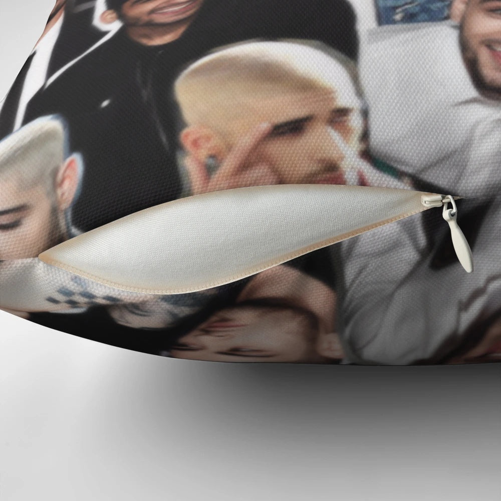 Zayn Malik Collage Pillow featuring images of the One Direction singer