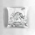 Soft, cozy One Piece anime pillow featuring Monkey D. Luffy and a tiger design for a serene, kawaii home decor.