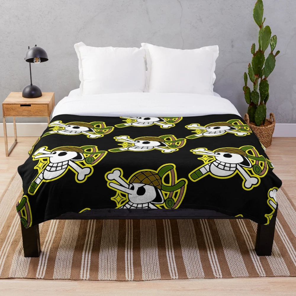 One Piece Usopp Pirates Logo Plush Blanket