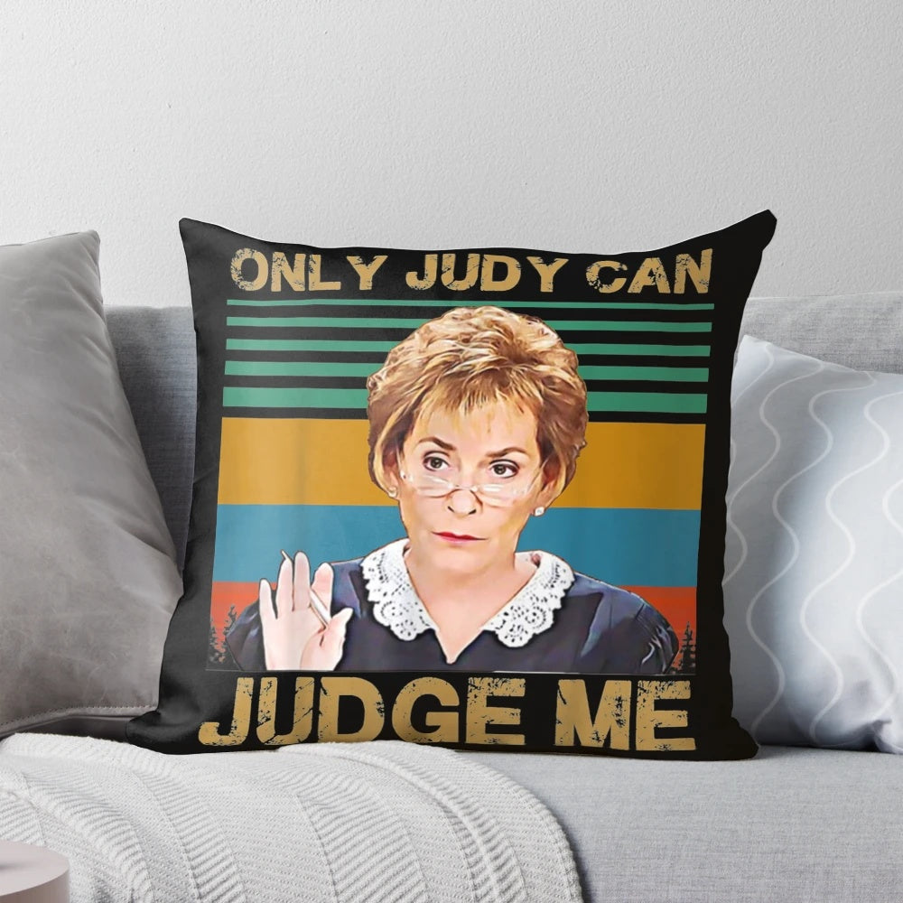 Retro vintage pillow with the text 'Only Judy can judge me