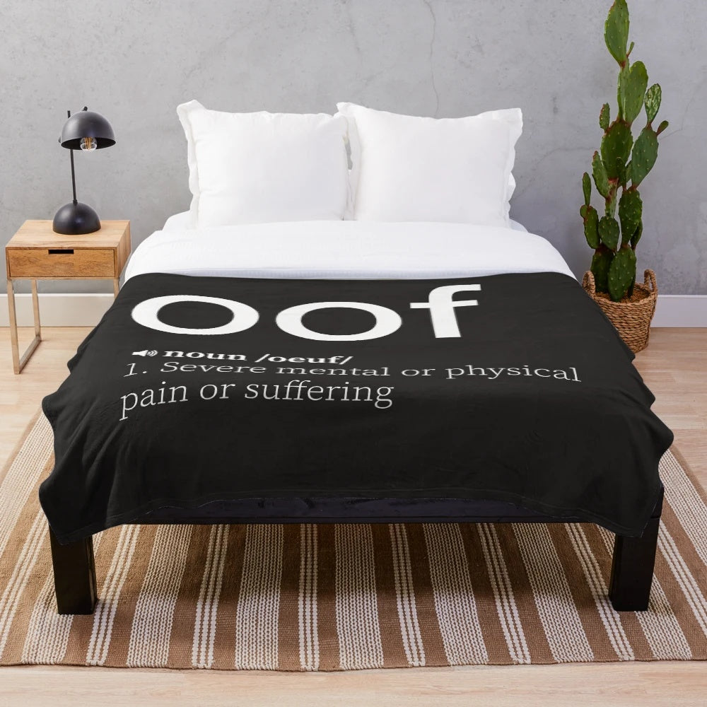 Oof plush blanket featuring the iconic Roblox death sound