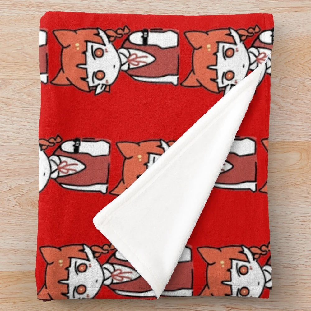 Opera-Inspired Plush Blanket with Anime Characters