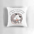 Opossum themed decorative pillow with "Live Laugh Love" text