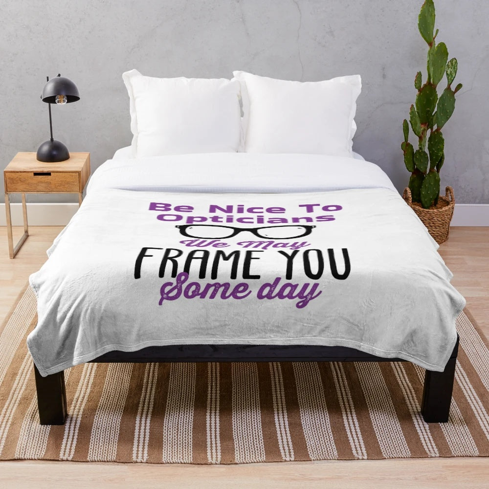 Optician Appreciation Plush Blanket with Funny Optical Staff Pun