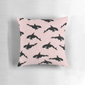 Orca killer whale decorative pillow with black and white striped design