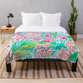 Orchid summer plush blanket with modern geometric pattern