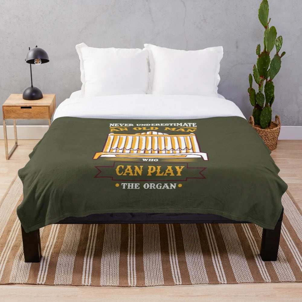 Organist Plush Blanket featuring Inspirational Quote Art