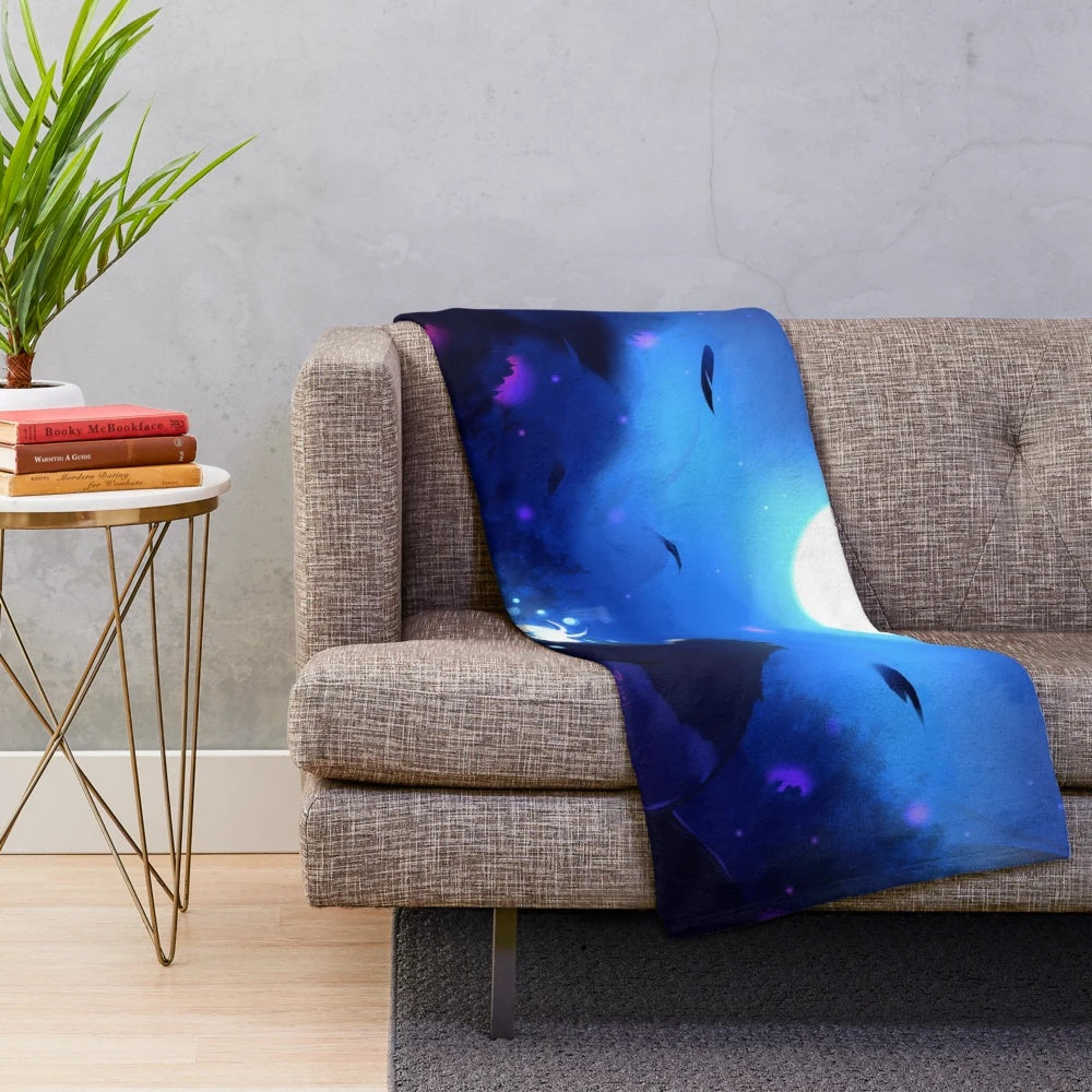 Ori and Naru Moon-Inspired Plush Blanket