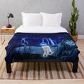 Ori and the Will of the Wisps inspired plush blanket featuring cute forest characters