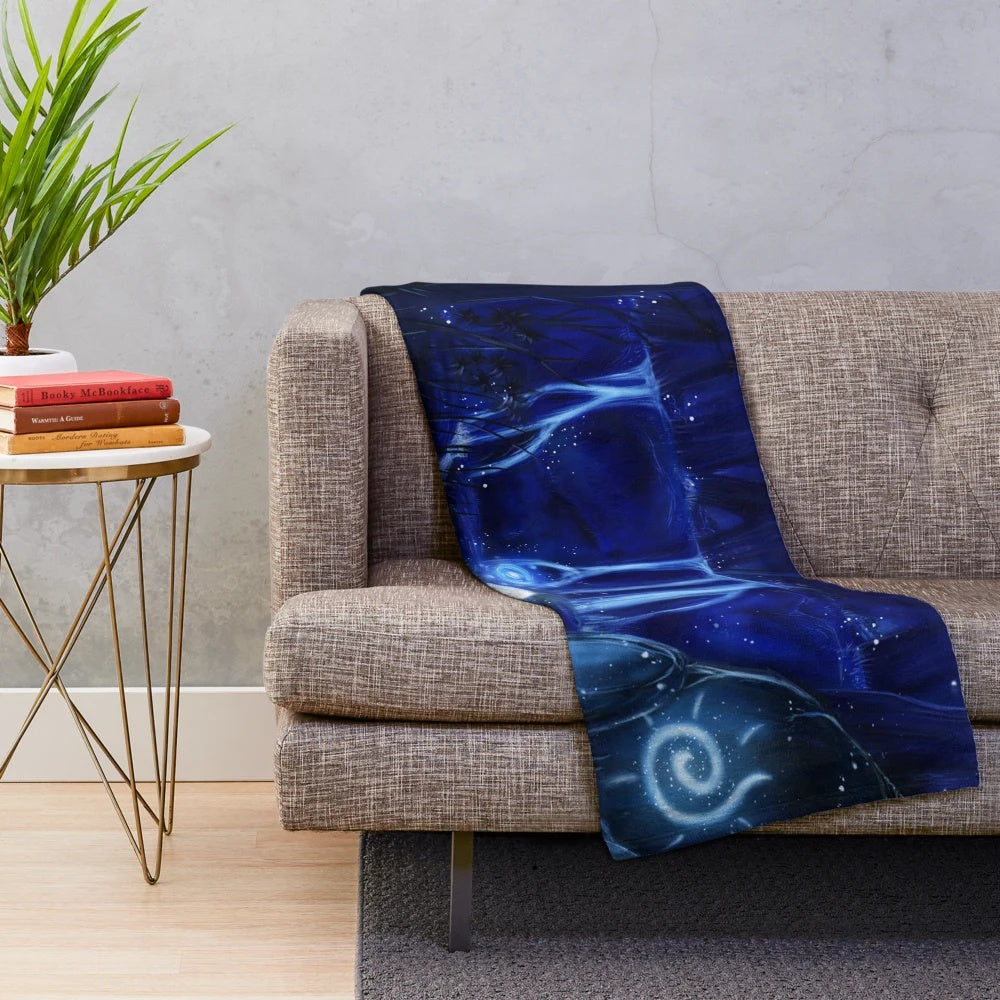 Ori and the Will of the Wisps inspired plush blanket featuring cute forest characters