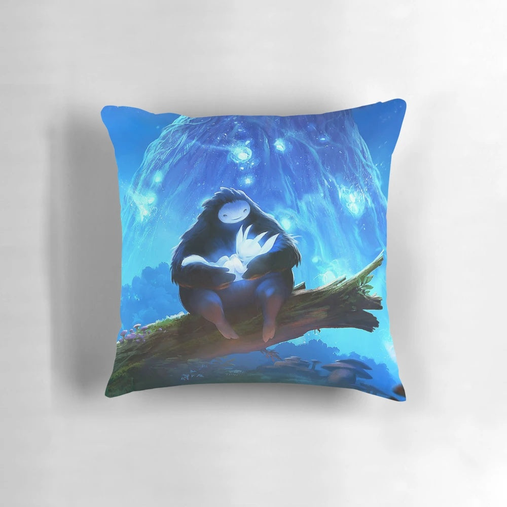 Ori and the Blind Forest-themed pillow featuring the game's signature art style and characters