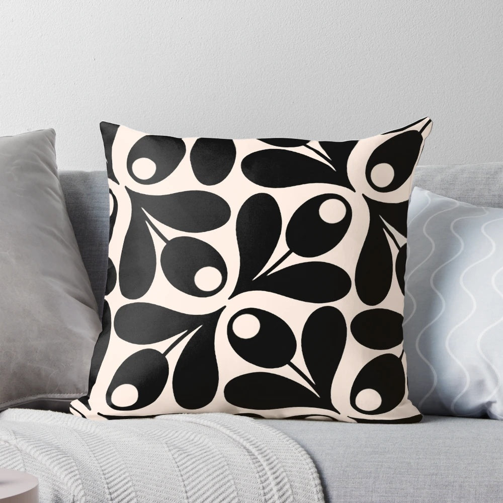 Orla Kiely floral pattern design pillow in a modern, contemporary style for home decor.