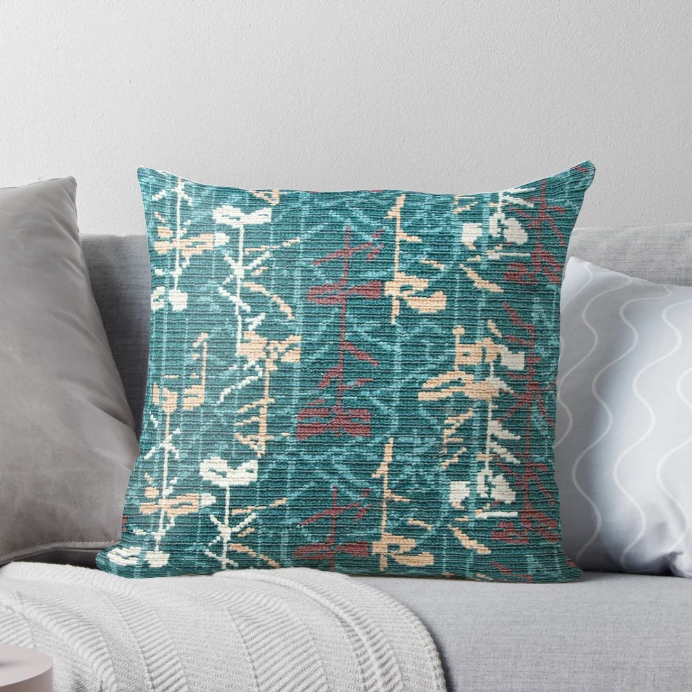 Soft, plush pillow designed with the iconic MCO Orlando International Airport carpet pattern, perfect for Disney World vacations in Florida.