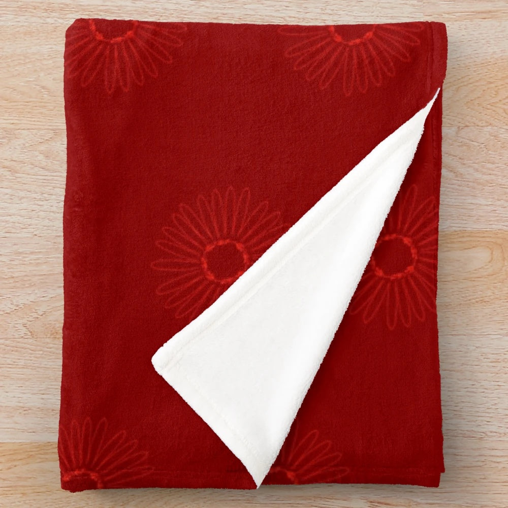 Ornamental pattern red plush blanket