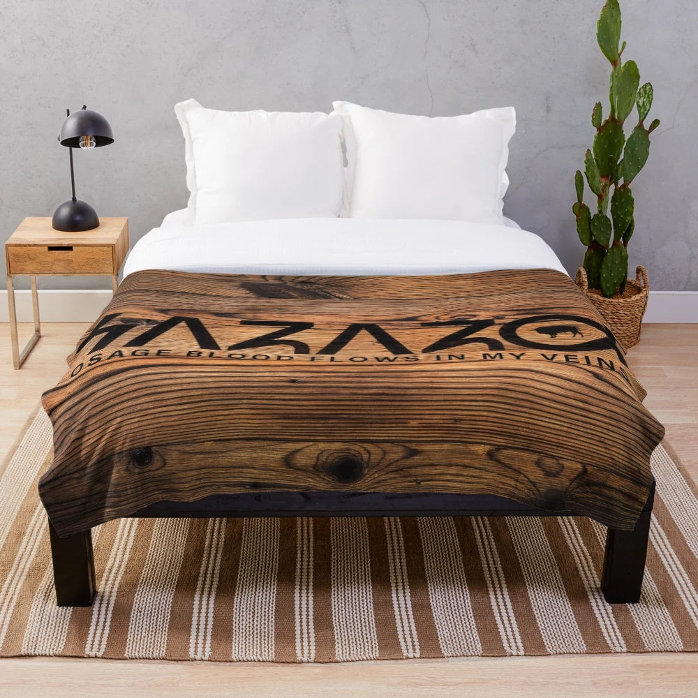 Osage Blood Flows In My Veins Wahzhazhe Native American Tribal Plush Blanket