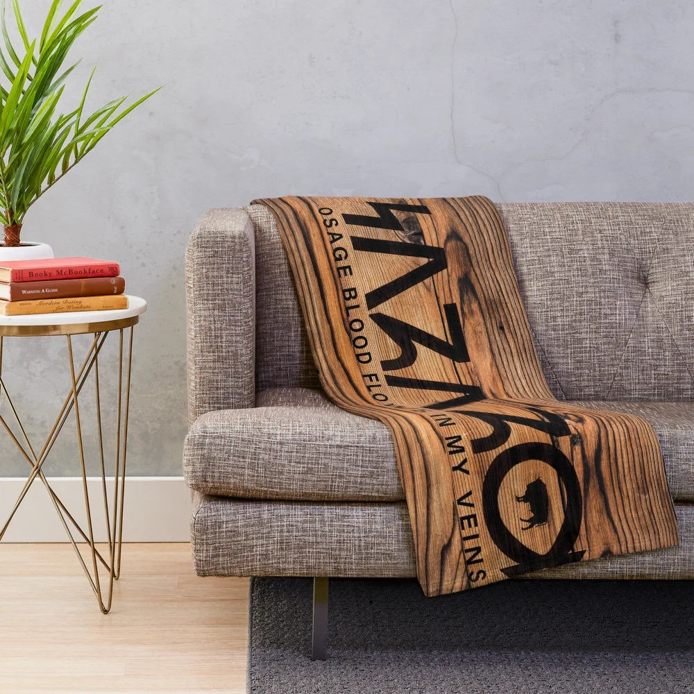 Osage Blood Flows In My Veins Wahzhazhe Native American Tribal Plush Blanket