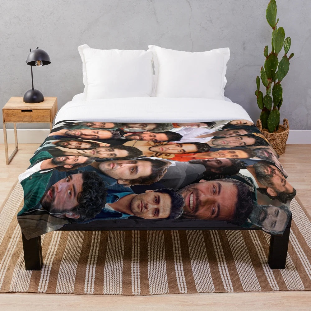 Oscar Isaac Moon Knight Photo Collage Plush Blanket