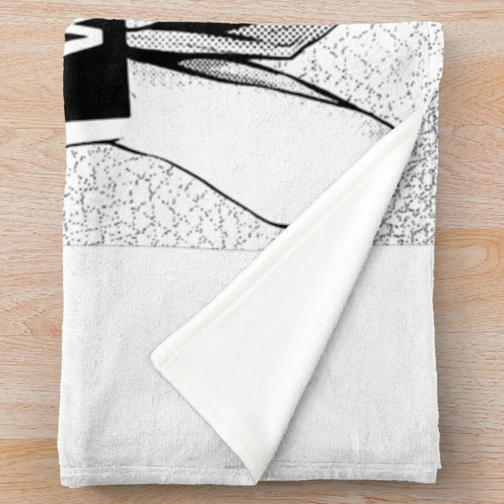 Plush blanket with erotic anime-inspired illustrations and cosplay-themed neko girl motif