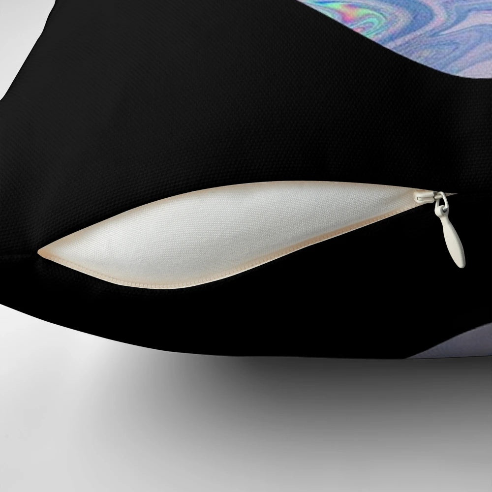 Vibrant pillow with an extraterrestrial design, perfect for adding a touch of the cosmic to any space.