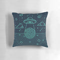 Pillow featuring a mystical UFO in the night sky, perfect for sci-fi lovers