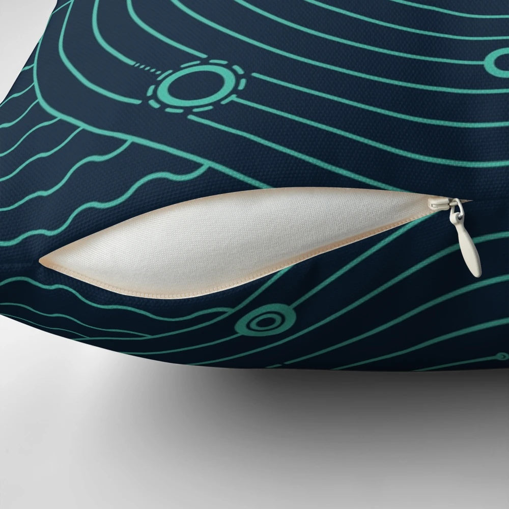 Pillow featuring a mystical UFO in the night sky, perfect for sci-fi lovers