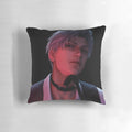Cozy pillow featuring a sci-fi inspired romantic illustration