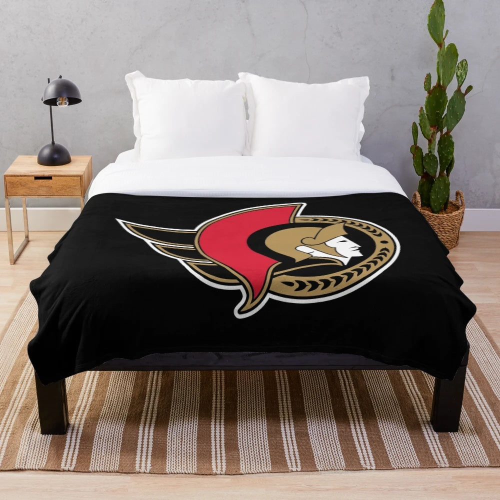 Ottawa Senators plush blanket with team logo
