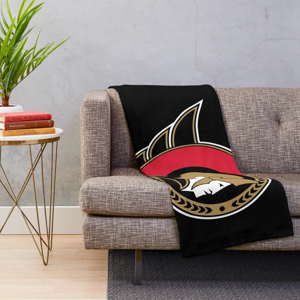 Ottawa Senators plush blanket with team logo