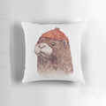 Soft, plush otter pillow in a minimalist, coastal design for nursery, living room, or bedroom decor.