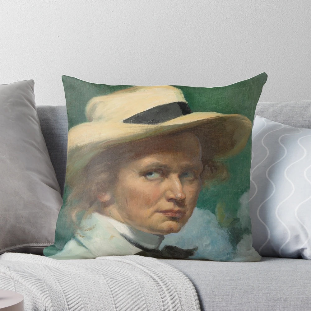 Ottilie W. Roederstein's 1904 self-portrait with a hat, showcasing the artist's talent and feminist spirit.