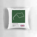 Oulton Park racing circuit pillow featuring iconic motorsport track