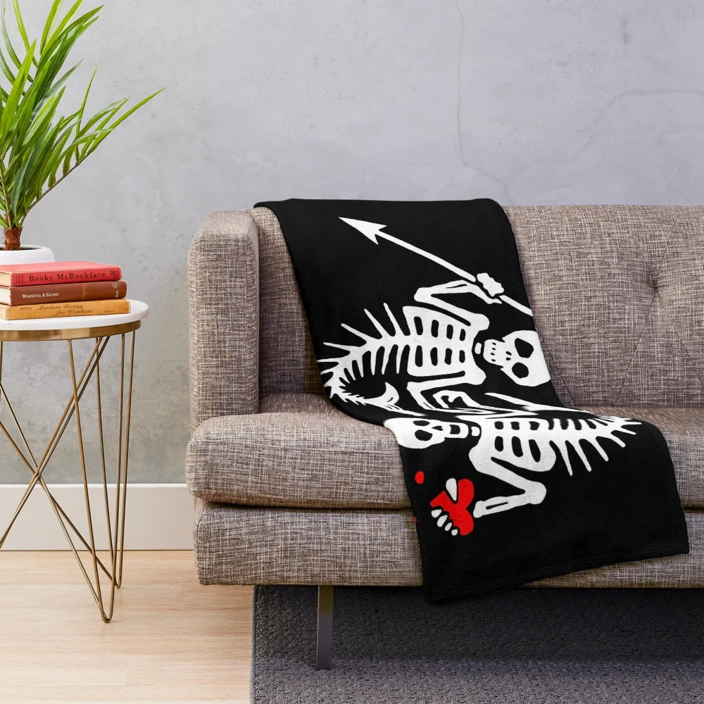 Skeleton Mermaids Plush Blanket inspired by the TV series Our Flag Means Death