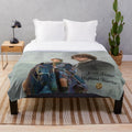 Outlander-inspired plush blanket featuring the highland warrior Jamie Fraser