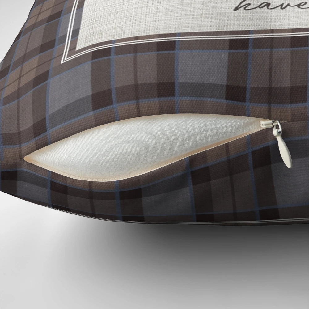 Outlander-inspired pillow featuring the show's iconic tartan patterns