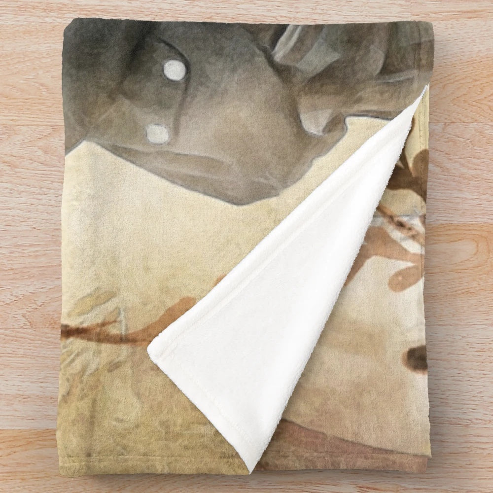 Outlander-themed plush blanket with show imagery