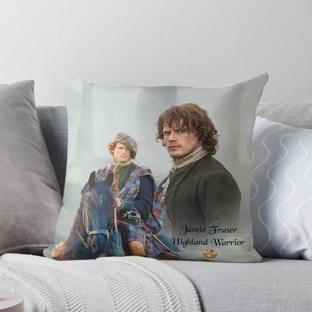 Outlander Jamie Fraser Highland Warrior Pillow, featuring the iconic character from the beloved book and TV series