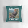 Outlander Scotch on the Rocks Pillow featuring Jamie Fraser and Claire Fraser