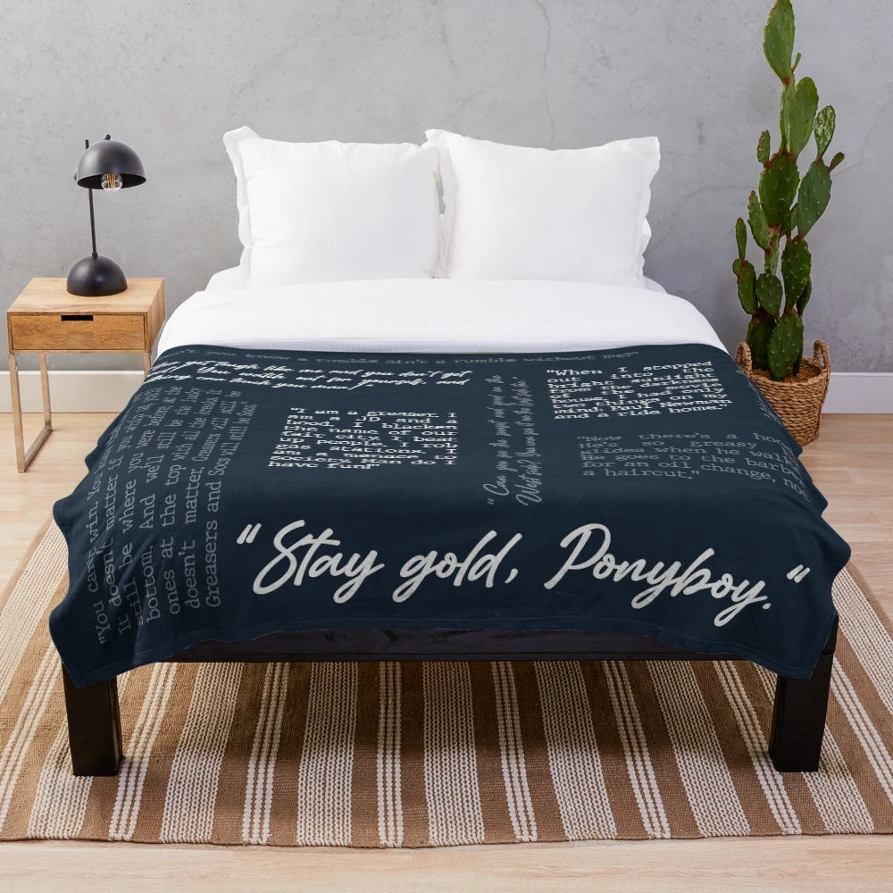 Outsiders Inspired Stay Gold Ponyboy Plush Blanket
