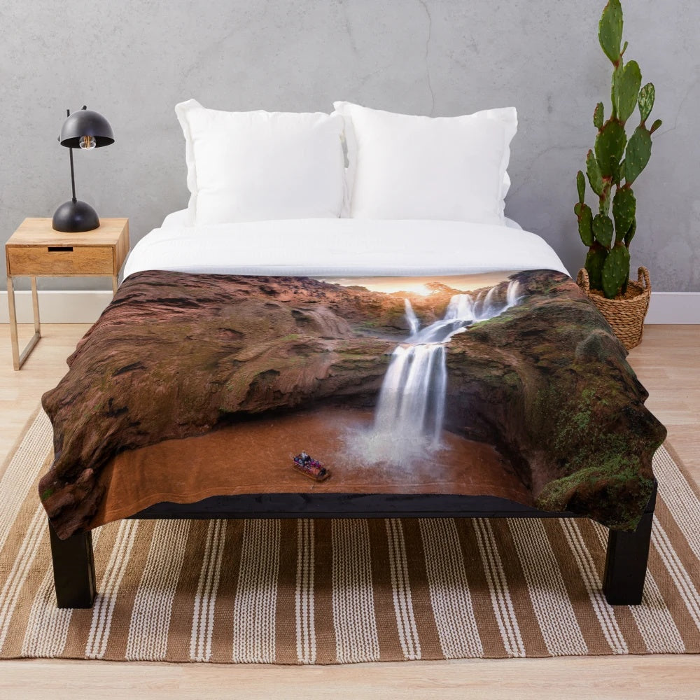 Ouzoud Waterfalls in Morocco Plush Blanket
