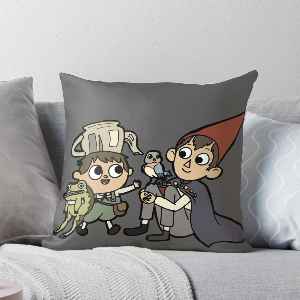Over the Garden Wall themed pillow featuring characters from the Cartoon Network series