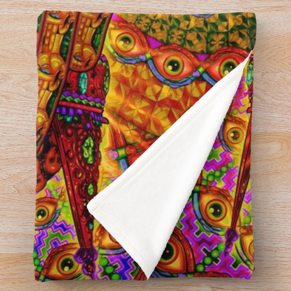 Overclocked Cortex plush blanket with a technology-inspired design