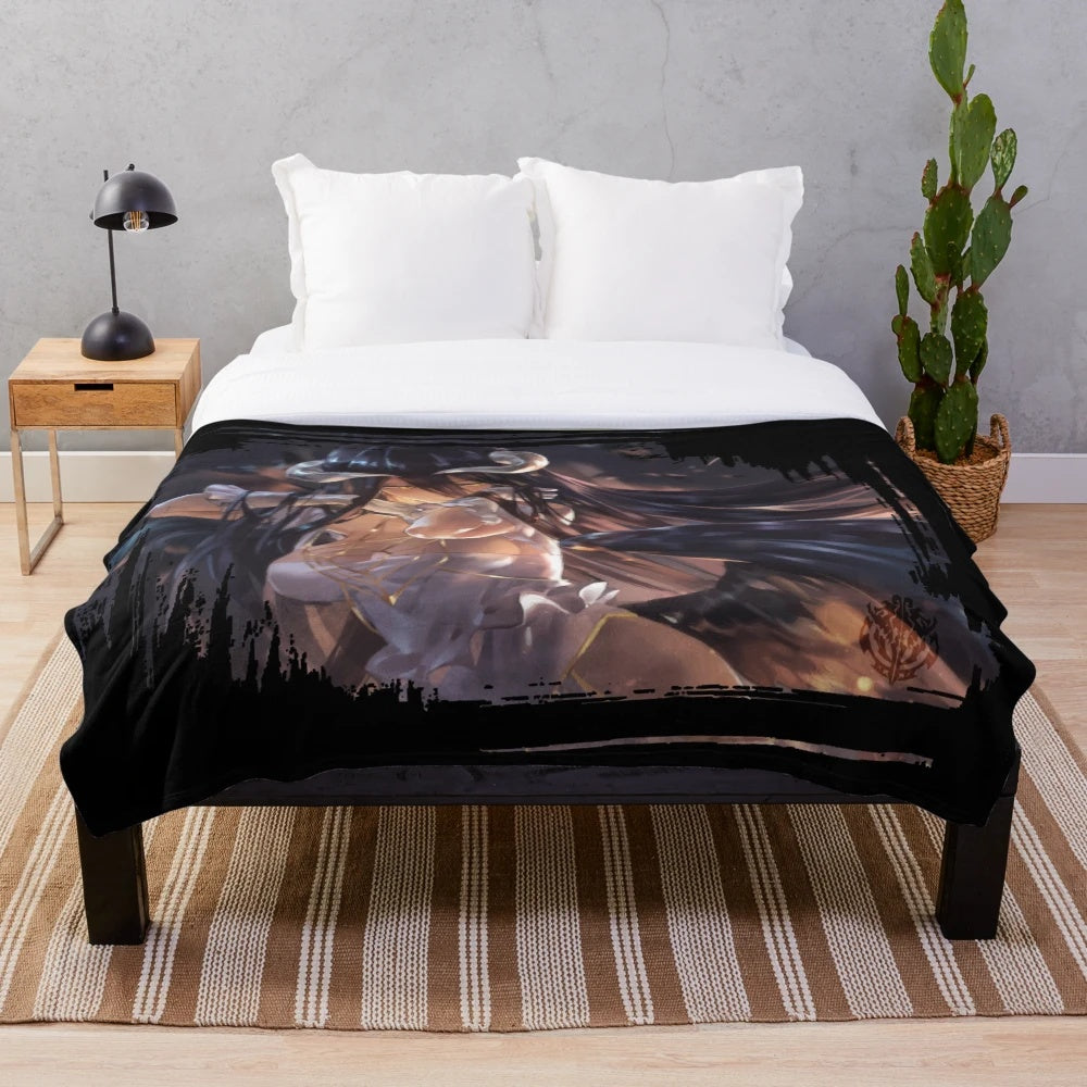 Overlord Albedo inspired plush blanket with demon girl design