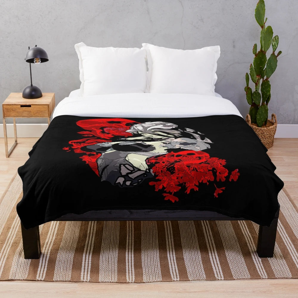 Overlord plush blanket featuring characters from the popular anime series