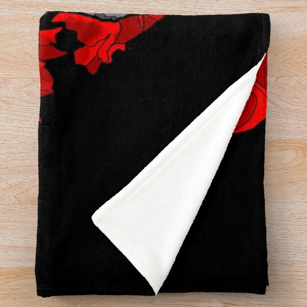 Overlord plush blanket featuring characters from the popular anime series