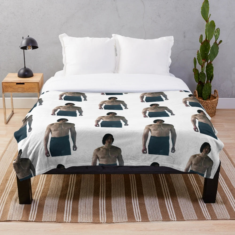 Oversized plush blanket featuring the "Ben Swolo" meme from Star Wars