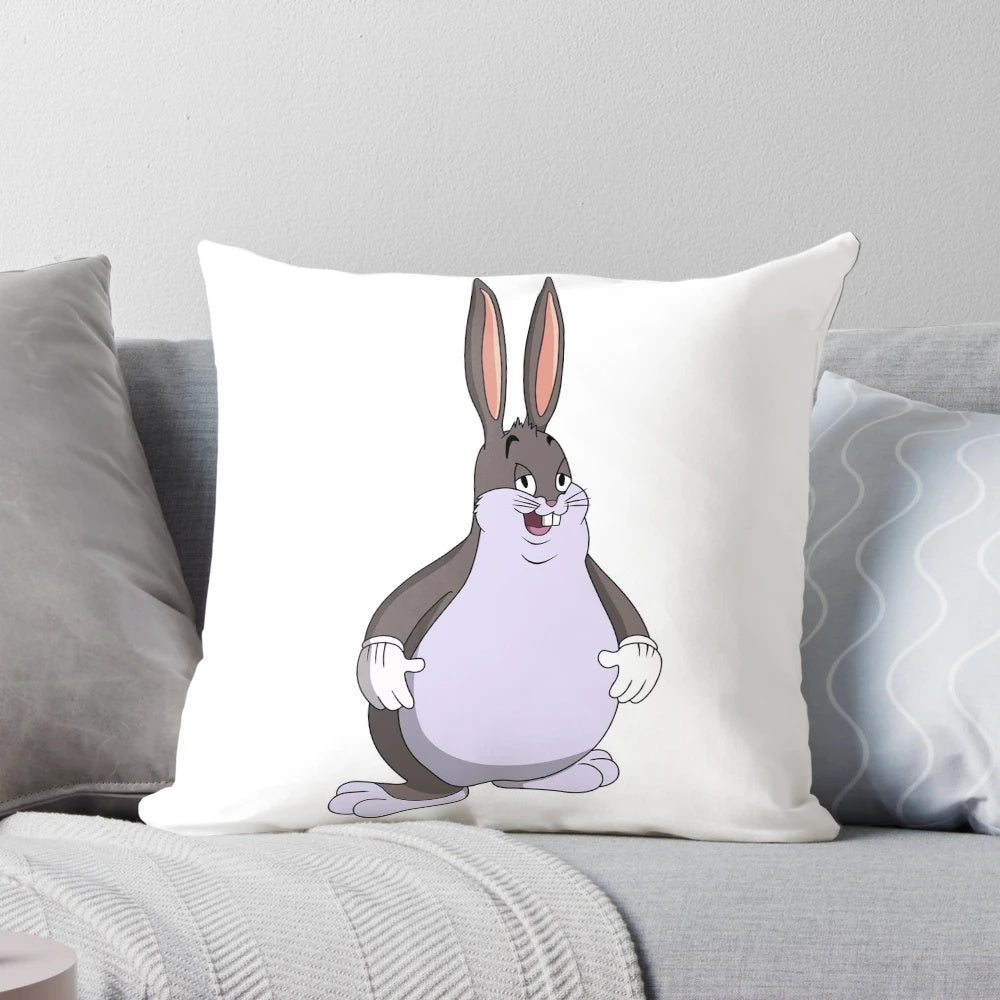Plush Big Chungus Pillow, a large and humorous oversized rabbit cushion