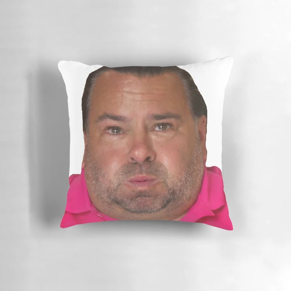 Funny oversized commemorative pillow with image of Big Ed from 90 Day Fiancé