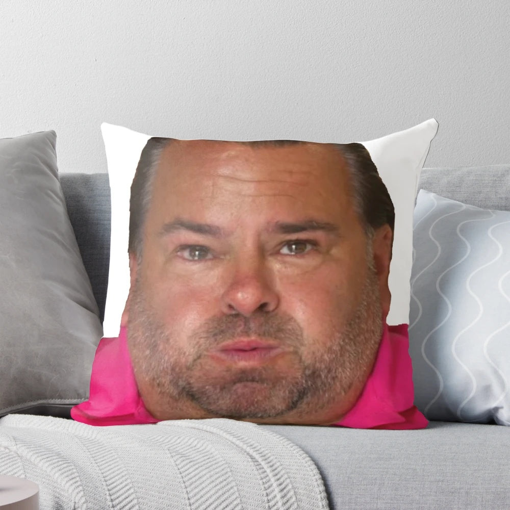 Funny oversized commemorative pillow with image of Big Ed from 90 Day Fiancé