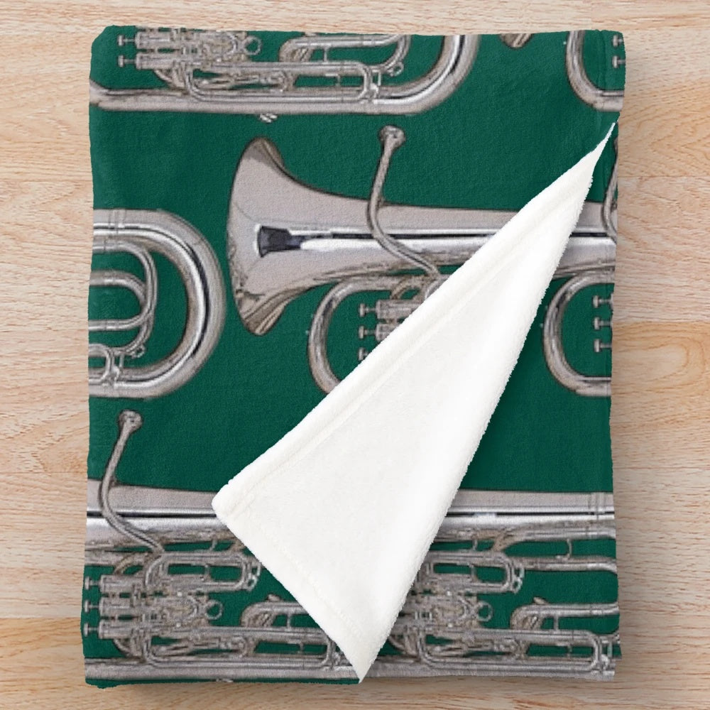 Soft silver euphonium plush blanket